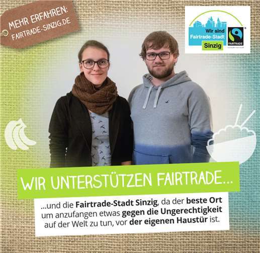 Unterstützen künftig die Aktivitäten der Fairtrade-Stadt Sinzig: Jennifer und Max Unger. Foto: privat
