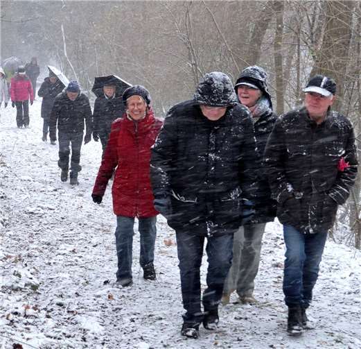 Unterwegs bei winterlichem Wetter.