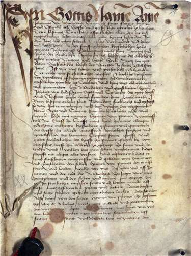 Urkunde aus dem Jahre 1482. Quelle: Veranstalter.