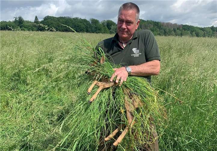 Uwe Beuschel mit dem Rehkitz.Foto: privat