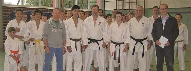 (V. l.) Gerhard Odenthal, Hamid Jofoua, Günther Czech, Helena Pejcic, Dieter Herminghaus und Ott von Lom.Privat