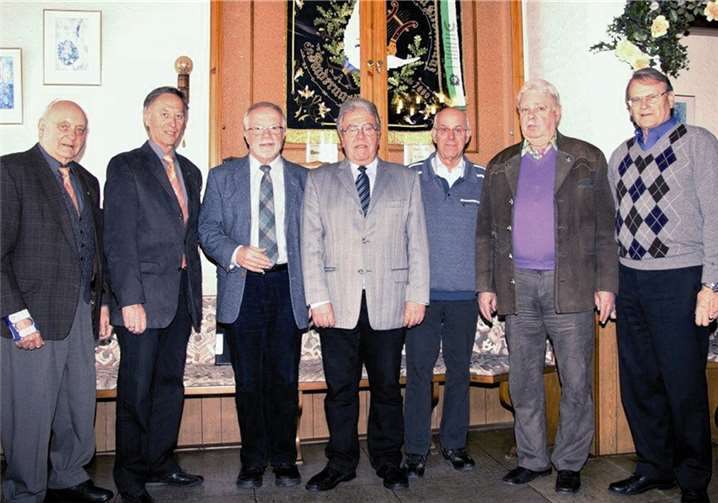 V. l.: Hans Ebert, Ehrenvorsitzender, Paul Oppel, Hans-Peter Schmitz, Wolfgang Boeck, Detlev Müller, Peter Roth, Alois Gut, Ehrenvorsitzender. Fehlend: Ursula Kriesmer. privat