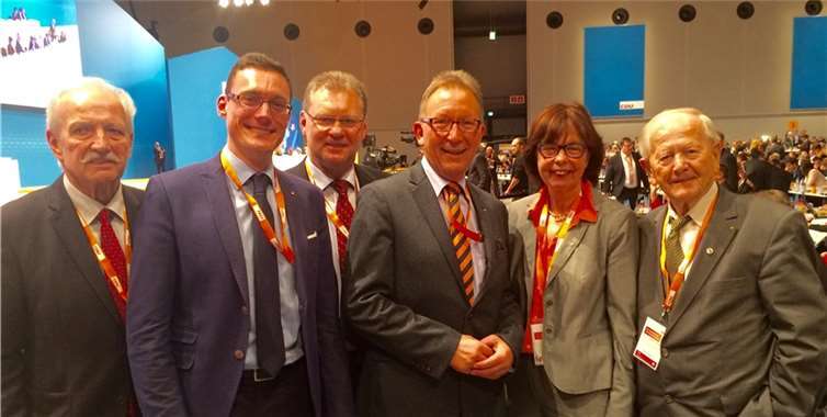 V. l. die Kreis-Deligierten Werner Zimmermann, Jörg Röder, Viktor Schicker, Erwin Rüddel, Gisela Stahl und Heinz Schwarz.Privat