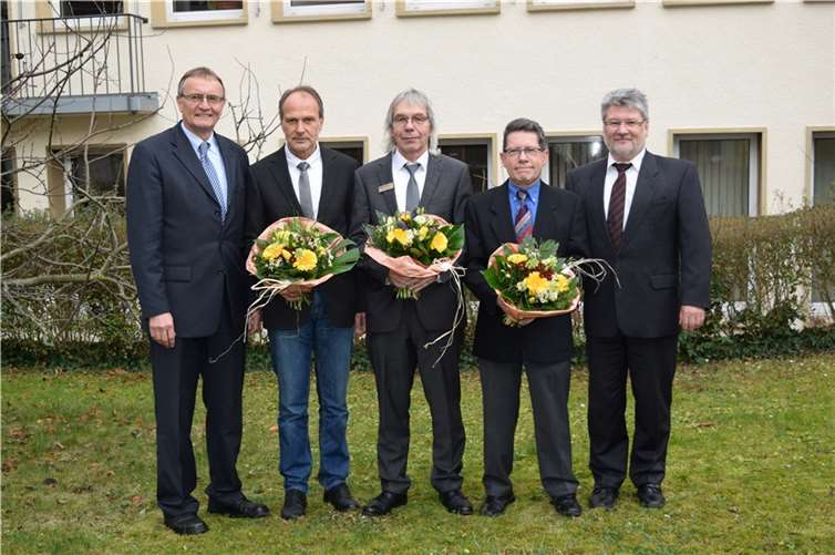 V. li.: Landrat Rainer Kaul, Hans Hargesheimer, Frank Potthast, Klaus Winter und Christoph Becker.privat