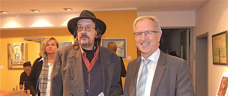 V. li. Ralf Godde und Josef Dötsch, MdL bei der Eröffnung der Vernissage.GM