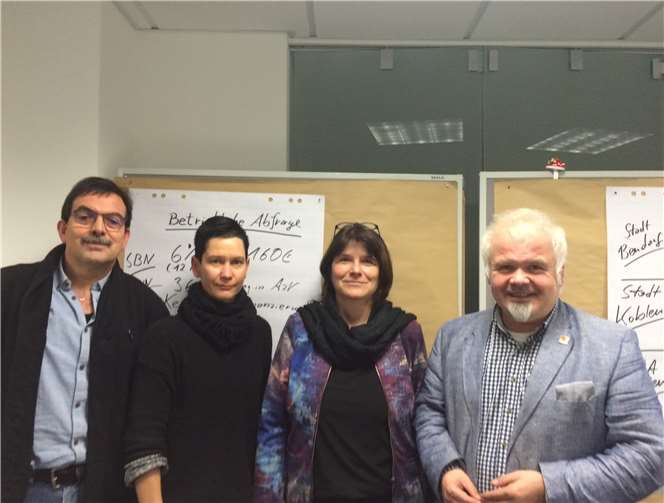 V. l.n.r.: Erich Hagedorn, Ines-Lindemann-Günther, ver.di Bezirkschefin Marion Paul und Ferhat Cato. privat