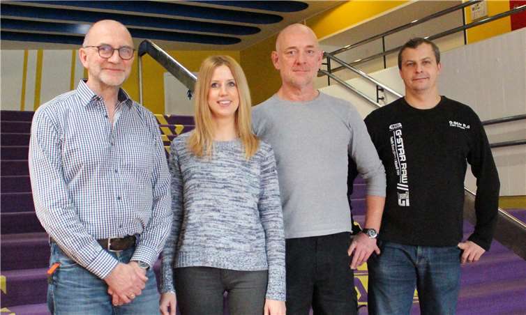 Neue Veranstaltungen hinzugewonnen Verantwortlich für den Erfolg: das Stadthallenteam v.l.n.r. Walter Nouvortne, Eva Dreiser; Udo Kratz, Holger Scheeben. Stadt Lahnstein