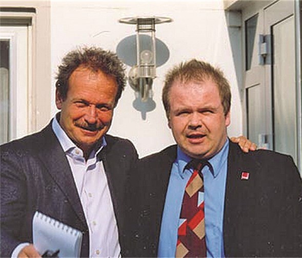 Ver.di Chef Frank Bsirske mit Ferhat Cato. DGB Bendorf
