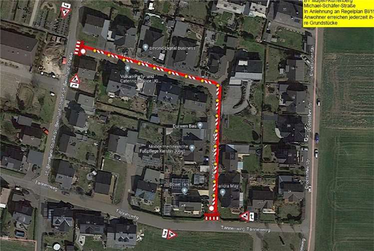Verkehrsführungsplan zur Michel-Schäfer-Straße.  Grafik: Stadt Mayen
