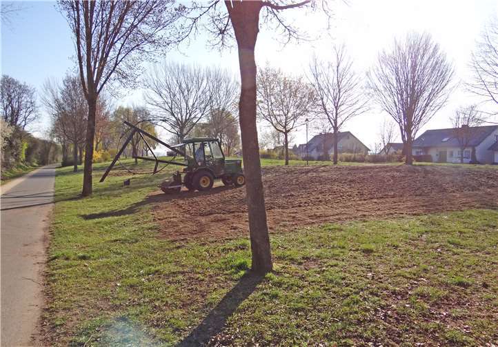 Viel Platz für Wildgehölze und Vorbereitung für die Ansaat der Kräutersamen.