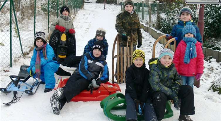 Viel Spaß hatte der Steimeler Rodlernachwuchs auf der Schlittenbahn.Dietrich Rockenfeller