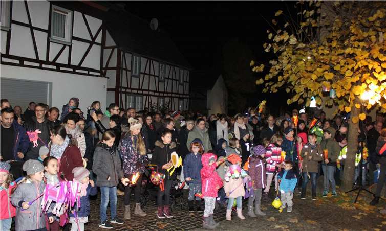 St. Martin ritt durch die Gassen Viele Besucher verfolgten die Darstellung der Martinsgeschichte im Ortskern von Waldorf. WER