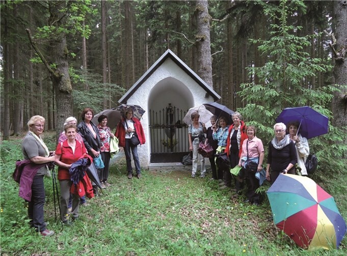 Viele Frauen der kfd Adenau pilgerten zur Mutter Gottes in den Barweiler Wald.privat