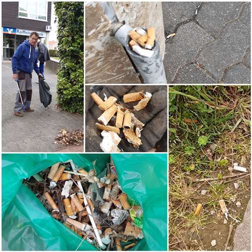 Viele Kippen wurden gefunden. Foto: privat