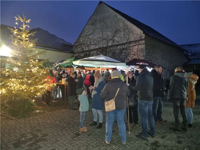Viele waren gekommen, um am Weihnachtsbaum einen Glühwein o.a. zu genießen. Fotos: privat
