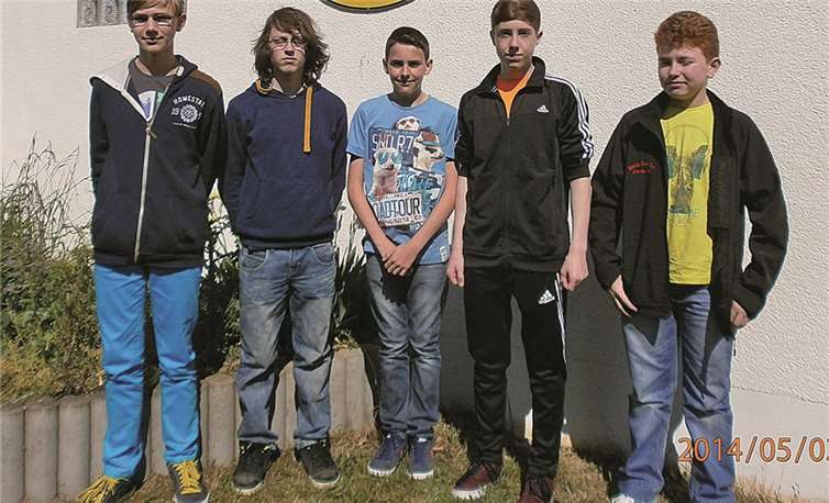 Vier Kreismeistertitel für den BSC-Nachwuchs: Tobias Jung, Lukas Heinen, Andreas Weinand, Jannik Stenzel und Nils Hilger. privat
