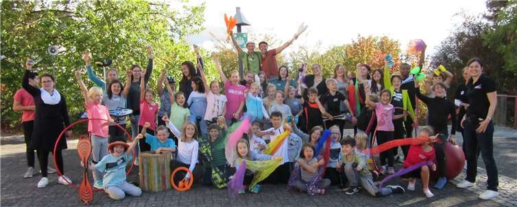 Vier Tage lang übten die Kinder sich in Zirkusdisziplinen. Privat