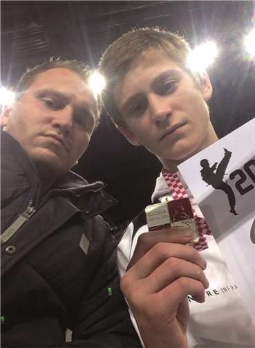 Viktor Haupt mit Siegermedailleprivat