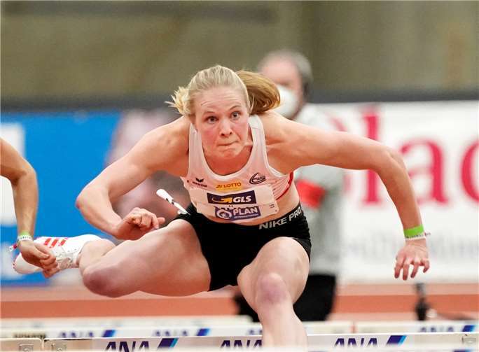 Viktoria Müller absolvierte bei der Hallen-DM ihren ersten Wettkampf nach rund einem halben Jahr und startete auf Platz vier über 60 Meter Hürden durch.Foto: Wolfgang Birkenstock