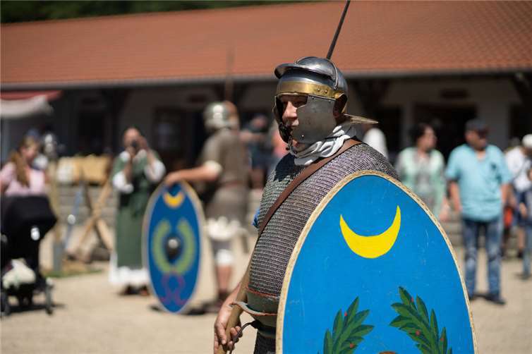 Vindeliker Kohorte in der RömerWelt.  Foto: Stephan F. F. Dinges