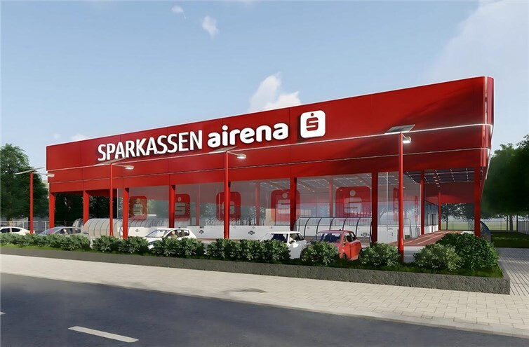 Visualisierung der Sparkassen Airena Koblenz. Quelle: EBERLE & WOLLWEBER communications GmbH