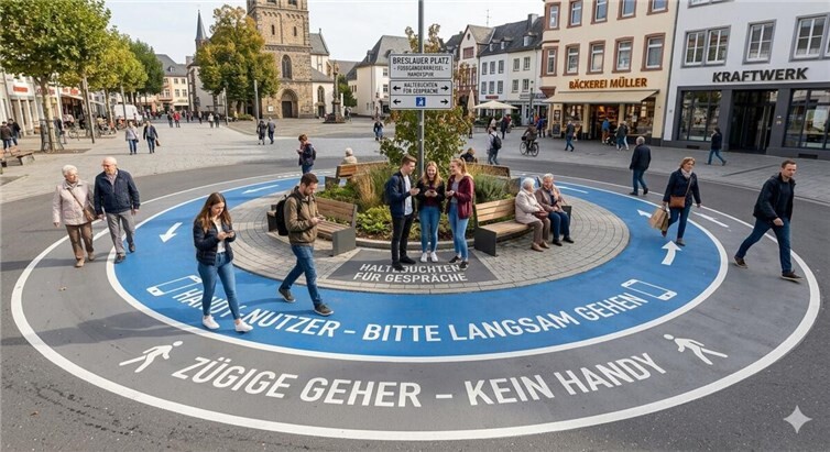 Visulisierung des Ingenieurs-Büro Veräppelen, Ulk & Partner: So könnte ein Fußgängerkreisel in Andernach aussehen. Foto: Veräppelen, Ulk & Partner GmbH
