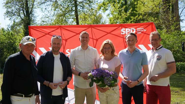 V.l.: Achim Hütten, Marko Boos, Benjamin Kastner, Sabine Bätzing-Lichtenthäler, Marc Ruland und Max Mumm. Foto: Nick Quint
