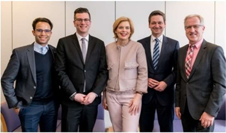 V.l. Andreas Unger, Martin Wölbert, Julia Klöckner, Vorsitzende der CDU-Landtagsfraktion Rheinland-Pfalz, MdL, Christian Baldauf, MdL und Josef Dötsch, MdL.