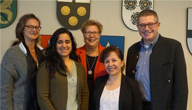 (V.l.): Barbara Gunst-Assimenios, Ilkay Yilmaz von der Integrationsagentur, Petra Kalkbrenner, Gohar Farshi vom Kommunalen Integrationszentrum des Rhein-Sieg-Kreises und Hans Dieter Wirtz.Foto: privat