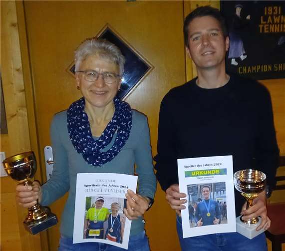 V.l.: Birgit Hauser und Ralph Desgronte „Sportler des Jahres 2024“. Foto: Dietrich Rockenfeller