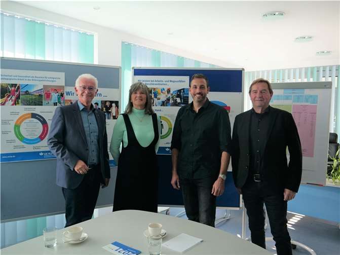 V.l.: Der Einladung des Geschäftsführers Manfred Breitbach und seiner Stellvertreterin Klaudia Engels folgten der FWG-OB-Kandidat Christian Greiner sowie der Stadtrat Egon Schäfer Foto: Unfallkasse Rheinland-Pfalz