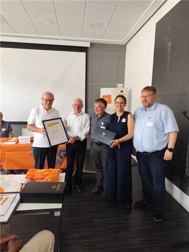 Ein Leben für die Gemeinschaft V.l.: Dr. Bernd Geisen, Werner Hammes, Diözesanpräses Christian Heinz, Diözesangeschäftsführerin Julia Semmling, Diözesanvorsitzenden Norman Karpe. Foto: Kolping Diözesanverband Trier