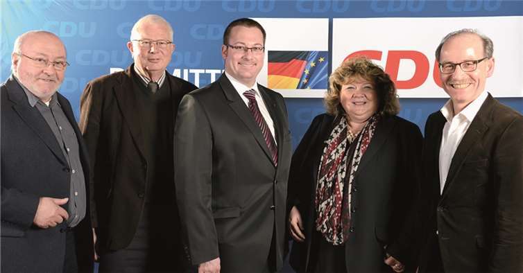 V.l. Dr. Bernhard Koll, Anton Reiter, Gino Gilles, Claudia Blotzki und Georg Hollmann treten für die Maifelder CDU auf der Kreistagsliste an. privat