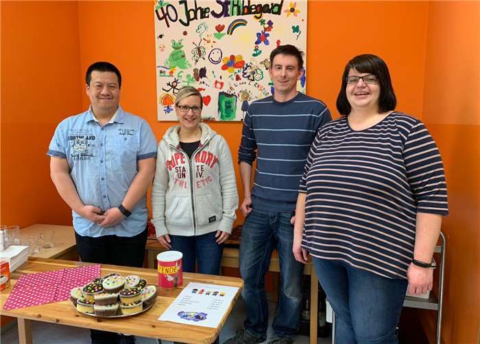 (V.l.:) Elternbeiratsvorsitzender Kin Wah Liu, Stellvertreterin Daniela Heimersheim, Beisitzer Lennart Forck, Melanie Kollmann. Es fehlen Alina Neigu. Foto: privat