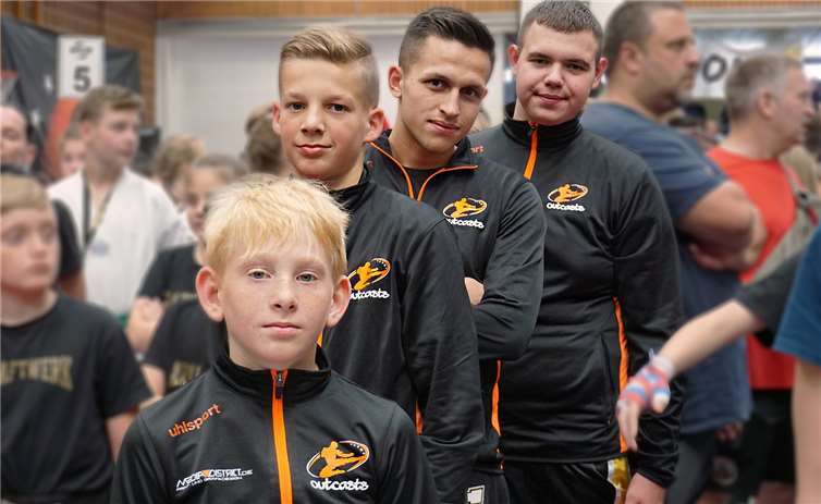 (V.l.): Fabian Franke, Till Wagner, Marco Mosdzien, Manuel Schulte.Fotos: ÖA Outcast Fighting