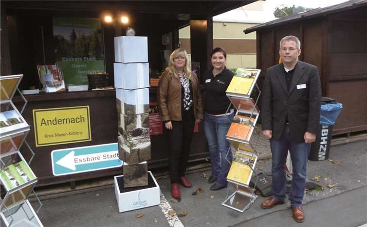 (V.l.) Gabriele Schneider- Leitung Tourist-Information Zella-Mehlis, Kristina Neitzert- Leitung Tourismus & Stadtmarketing Andernach.net GmbH, Christian Heller-Geschäftsführer Andernach.net GmbH.  Privat