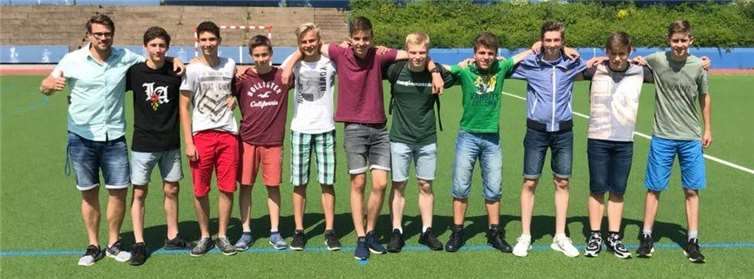 V.l.: Herr Brauns, Linus Schink, Felix Geisbüsch, Leander Mombaur, Marc Ehlen, Marvin Dedenbach, Maxim Ruf, Florian Müller, Paul Busch, Michael Stortz, Michel Strothmann, Tim Gilles.