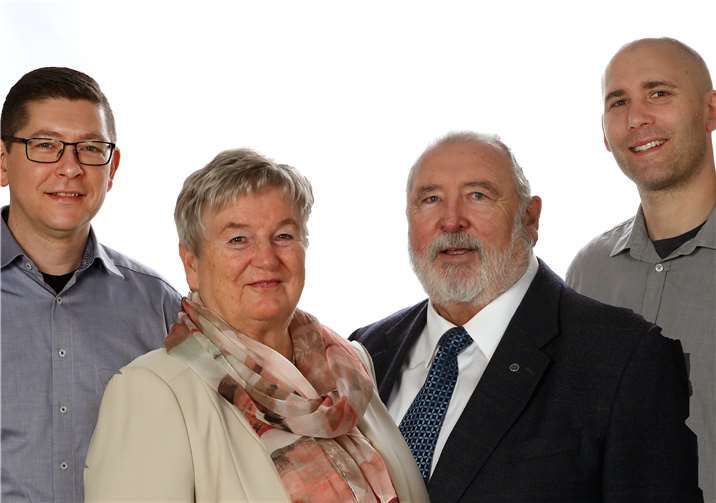 (V.l.) Jörg Inslob, Renate Kolbe, Werner Kolbe, Andreas Weißflog