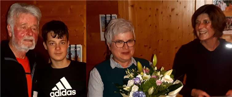 V.l.: Karl-Werner Kunz mit Enkel Henry Ahlswede, Heike Dilthey und Heike Blum die auch für die Organisation verantwortlich war. Foto: Dietrich Rockenfeller/LT Puderbach