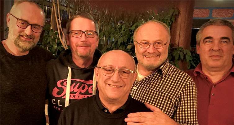 (V.l.): M.Italo J.Marner G.Baggeler W.Josten W.Hoffmann. Foto: Radsport Altenahr