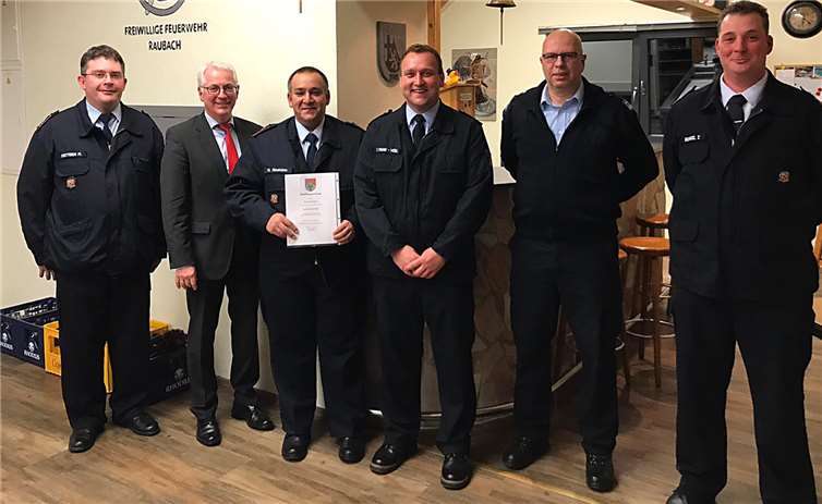 V.l.: Michael Oettgen, Volker Mendel, Michael Neumann, Tobias Frank-Weigl, Dirk Kuhl und Timo Runkel.Feuerwehr VG Puderbach.