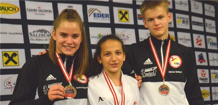 V.l.: Mujezinovic, Lueg und Seifert mit den Medaillen.