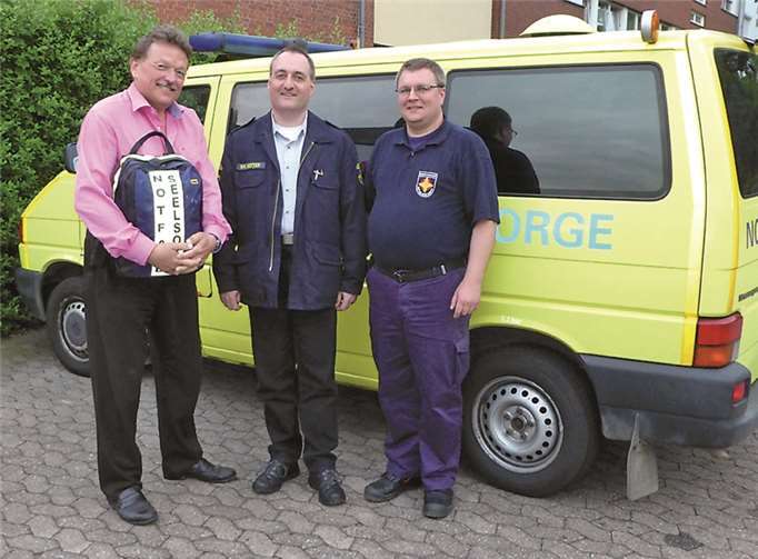 V.l. Pfarrer Manfried Rademacher, Rainer M. Gotter, Bernhard Lademann.privat