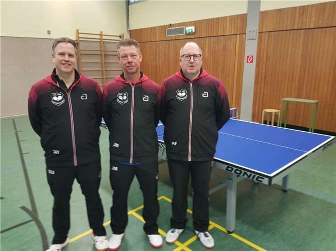 V.l.: Sascha Ulrich, Jörg Makowski, Achim Fuhs. Foto: TTC Ramershoven