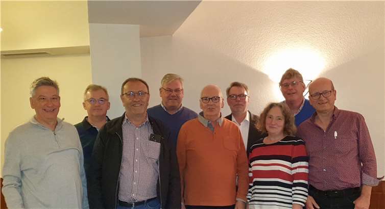 V.l.: Stefan Lütke, Rainer Bartsch-Pago, Heinz-Peter Köllen, Joachim Heinen, Hans-Dieter Schäfer, Uwe Jülichs, Paula Timmers, Dr. Bernd Schlüter, Robert Dolff. Copyright: S. Lütke