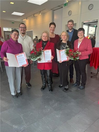 V.l. Sylvia Müller, Merlin Benjak, Angelika Hansen-Doherr, Ramona Spranger, Bärbel Vogel, Tobias Leuning, Gisela Hein. Foto: privat