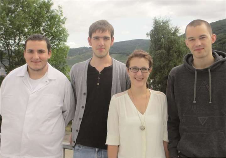 (V.l) Tobias Valerius (Fleischer), Matthias Dorweiler (Groß- und Außenhandelskaufmann), Theresia Eberz (Groß-und Außenhandelskauffrau), Florian Dittert (Groß-und Außenhandelskaufmann). Privat