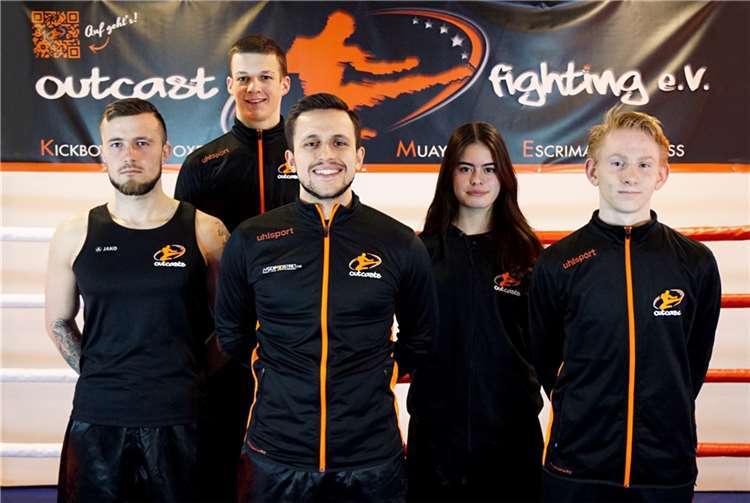 V.l.: Toma Neagu, Till Wagner, Marco Mosdzien, Leonie Polman, Fabian Franke. Quelle: Outcast Fighting e.V.