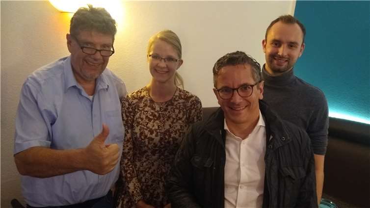 V.l.: Vorsitzender Klaus Herbel, Juso-Kreisvorsitzende Svenja Budde, Dr. Thorsten Rudolph (MdB), Geschäftsführer Jan Badinsky).Foto: privat