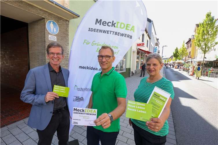 Gründerideen für die Apfelstadt V.l.: Wolfgang Haensch, Dirk Schwindenhammer und Nicole Bangert stellen den Ideenwettbwerb „Meckidea“ vor. Foto: CEW